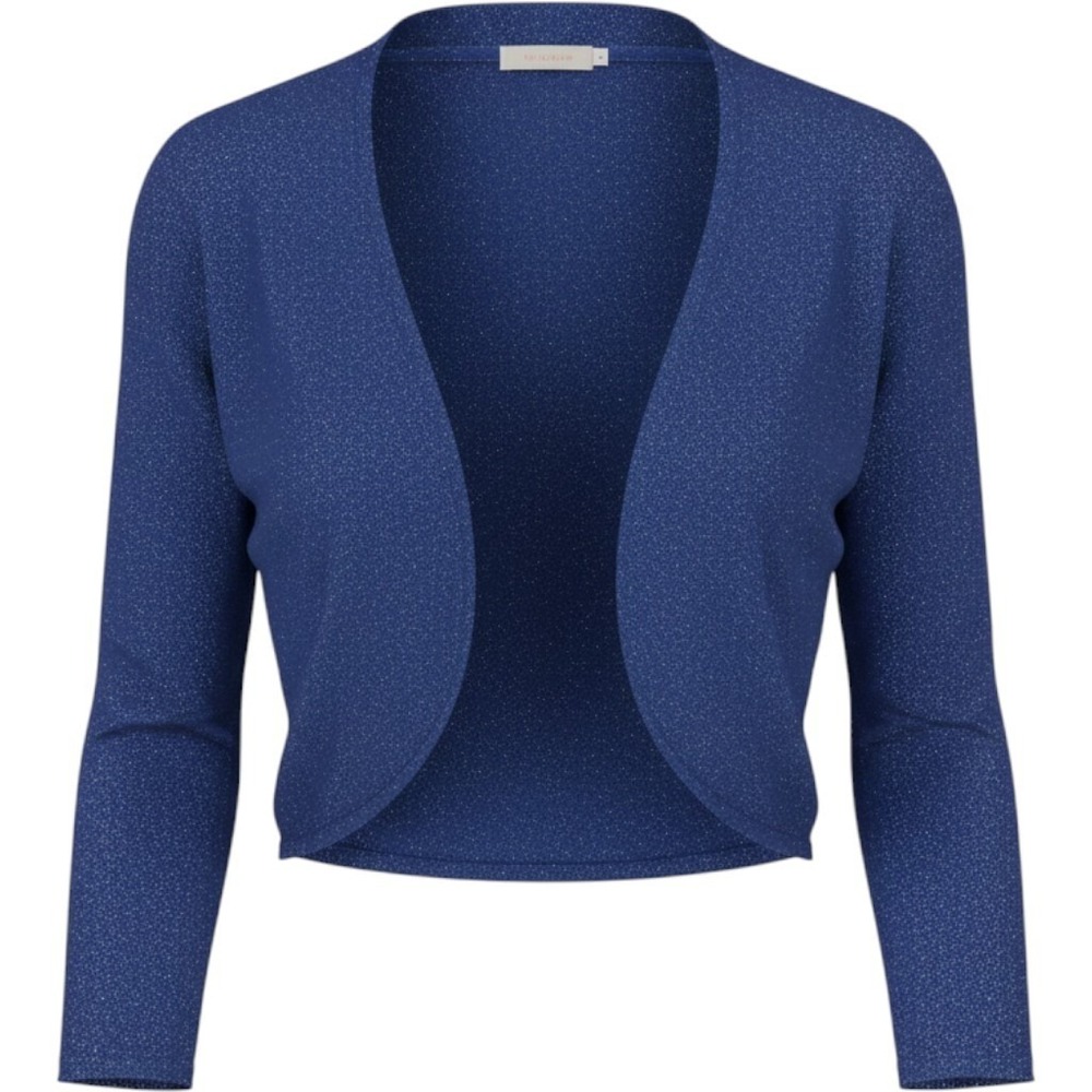 Pure Collection Womens Cashmere Cardigan Blue Metallic Bolero Quiet Luxury Glam